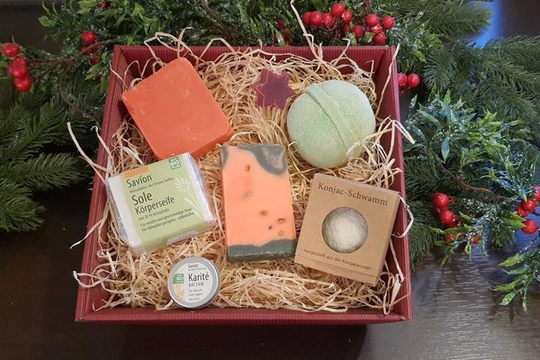 WELLNESS-BOX Geschenkset Seifen und Pflegeprodukte